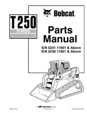 Bobcat T250 Turbo Compact Track Loader Parts Manual Diagrams List Book 6902636