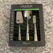 New Oneida Essential Additions Stainless 11-pc Completer Set-With 8 Steak Knives