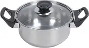Vomeko Stainless Steel Cookware Set,Kitchen Cookware Set,Includes Saucepan Stock Pot Non Stick Frying Pan Tea Kettle Plastic Black Handle,Compatible with All Cooktops