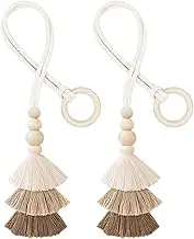 Tassels for Curtains - Decorative Curtains Holdbacks - Set of 2 Window Drapery Ties for Dining Room Study, Adjustable Drape Holdback Rope