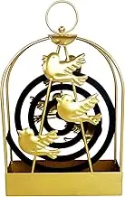 Stainless Steel Mosquito Coil Holder, Anti-Mosquito Incense Holder, Metal Mosquito Coil Holder, Stainless Steel Incense Holder for Camping at Home and Garden (Golden Bird)