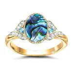 Abalone Quartz Treasure Of The Sea Genuine Gemstone Ring