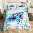 Bedding Set Twin Size Sea Turtle Duvet Cover for Boys Girls Teens Reptile