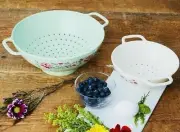 Pioneer Woman Colander 1 & 3 Quart Garden Party Floral TWO Piece Set Green White