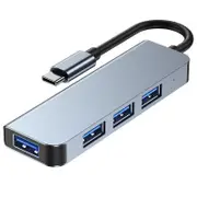 4 in 1 USB 3.0 Type C HUB to USB 3.0 2.0 Hub Splitter Adapter for MacBook Pro Samsung S21 PC USB HUB - Grey