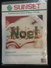 Musical Noel Dimensions Sunset 18349 Counted Cross Stitch Kit Waste Canvas New