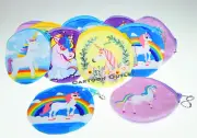 12 Unicorn Coin Bag KEY CHAINS CLIPS FAVORS PLUSH RECUERDOS Rainbow Fantasy