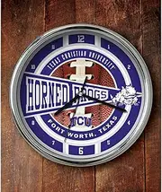 Memory Company TCU Horned Frogs Chrome Clock
