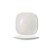Quad European White 11-5/8" x 11-5/8" Porcelain Plate