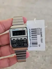 Casio CA-500WE-7BDF Vintage Calculator Watch Silver Stainless Steel – New with T