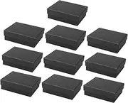 Healvian 10PCS Boxes Paper Jewelry Packaging Boxes Black Ring Display Cases with Sponge Durable Jewelry Storage for Earrings Necklaces Bracelets present Boxes for Special Occasions