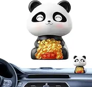 Panda Dashboard Decorations | Panda Car Interior Decor | Cute Solar-Powered Automobile Shaking Head Figurines for Dashboard Home Decor