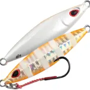 100gm Storm Gomoku Koika Jig - Slow Pitch Jig Fishing Lure - Orange Zebra/Pearl