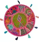 17" Indien Vintage Floor Pillow/Cushion Cover Thrw With Bohemian Patchwork Pink
