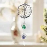 Stainless Steel Wind Spinner 2PC Kinetic Hanging Wind Chimes 360° Rotating Hook