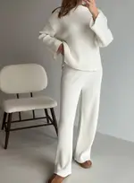 [aim'n] Off White Rib Knit Pants