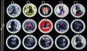 15 Call of Duty Ghosts White Flat Bottle Cap Necklaces Set 1