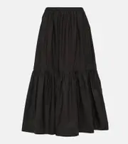 [Ganni] Ganni Cotton poplin midi skirt AU 14 black