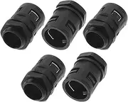 X AUTOHAUX 26mm / G3/4 Cable Glands 25mm / 0.98" Bellows Waterproof Joint Straight-Through PA6 Nylon Black 5 Pcs