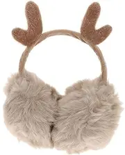 [MERRYHAPY] 1 Set Plush Backpack Tiara Ear Muffs Christmas Earmuffs Antler Warm Ear Cover Wallet Xmas Earmuff and Backpack Lovely Schoolbag Students Backpack Storage Bags Keep Warm