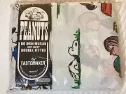 Vintage Tastemaker 1971 Peanuts "Happiness is" Double Fitted Sheet NEW in Pkg