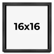 16x16 Shadow Box Frame Grey Charcoal Black | 0.875 Inches Deep | Solid Wood Shad