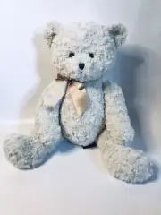 Bearington Collection Beige Teddy Bear Ribbon Bow Plush Toy Size 18” Lovey Plush