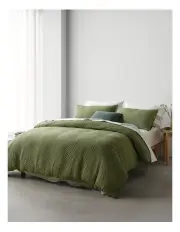[Vue] Dakota Stonewashed Quilted Quilt Cover Set in Moss
