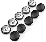 (10PCS, 25mm) Faux Leather Covered Round Buttons, Upholstery Knitting DIY Handcraft Decoration Crafts (Black)
