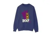 Scooby Doo Womens/Ladies Boo Ghost Sweatshirt (Navy Blue) - UTBI52914