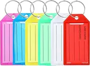 60 Pcs Plastic Key Tags with Labels Key Chain Tags with Split Rings Key Fobs Label Identifier Keychain ID Tag Name Tags (Multicolor)
