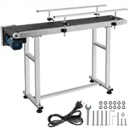 VEVOR PVC Belt Conveyor 150 cm Length, Electric PVC Conveyor 20 cm Width, Adjustable Automatic Speed, Conveyor Machine with Double Guardrail, in Stain