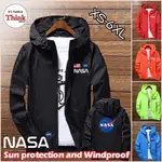 2022 NASA 夾克 男士釣魚服 薄款 防紫外線 衣服 釣魚 透氣速乾 軟殼戶外 NASA 徽標 上衣