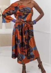 plus size XXL-XXXL Mikah One Shoulder Caftan Dress by Ashro new