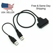 USB 2.0 to 2.5inch HDD 7+15pin SATA Hard Drive Cable Adapter For SATA SSD & HDD
