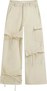 [CIDER] Baggy Jeans for Women High Waisted Wide Straight Leg Bow Jeans Denim Pants