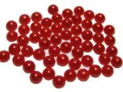 1000 Red Flatback Half Pearl Bead 6mm Flat Back Scrapbook Craft