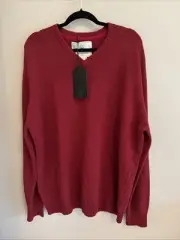 NEW NWT Beretta Mens XXL RED Sweater Wool Sweater Pullover ITALY