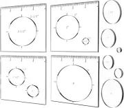 Pack of 4 Circle Inlay Router Templates for Woodworking