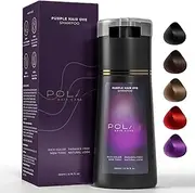 PolarHair Dye Shampoo, PolarHaircare Instant Dye Shampoo, H.air D-ye Sham-poo 3 in 1 for Gray H-air, Color Sham-poo Hair D-ye for Ha-ir Coverage, Keeping Ha-ir Healthy and Shiny (Purple)
