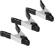 Veemoon 3pcs Heavy Duty Metal Spring Clamps with Plating for Woodworking Photography and Strong Grip Tent Clips for Photo Booth Backdrops and More