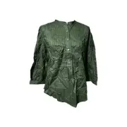 Women’s Ann Taylor LOFT green 3/4 Blouse Half Button