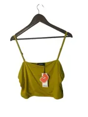 Cider mustard yellow 1X cropped tank top rayon/spandex new