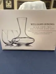 Williams Sonoma Reserve Stemware Decanter & 2 Stemless Glasses Red Wine Set. New