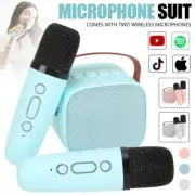 USB Mini Karaoke Machine Portable Bluetooth-Speaker With Wireless Microphone AU