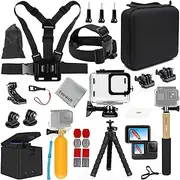 Gurmoir Accessories Kit for GoPro Hero 12 Hero 11 Hero 10 Hero 9 Black, 2 Battery+Charger+Waterproof Case and More Mount Accessory Bundle Compatible with Go Pro 12 11 10 9 Camera