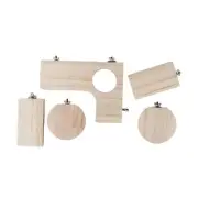 5Pcs Hamster Platform Set Bird Wooden Platform Cage Corner Shelf Habitat Toy for