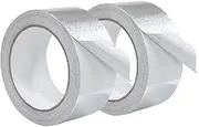 Premium Heat Shield Tape 2 Roll, Thick Aluminum Foil Adhesive for Reflective Insulation, Heat Resistant Fiberglass Exhaust Duct Tape,for Sealing Dryer Vent
