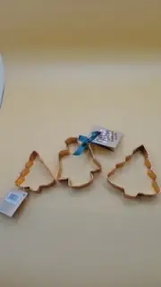 3 Large Copper Holiday Cookie Cutters Christmas Trees & Angel