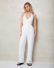 [Mooloola] Mooloola Women's Vanessa Jumpsuit in White Size 6 6 White